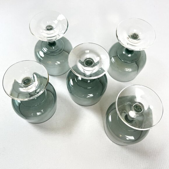 Holmegaard Port Liquor Vintage Glassware 1960s Atlantic Smoke Denmark Set of 5 - Picture 6 of 9